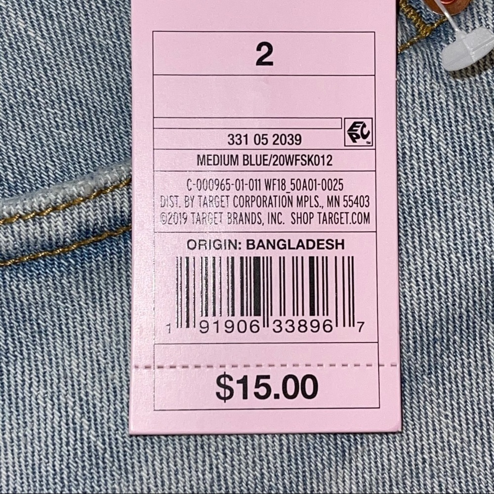 NEW Wild Fable Distressed Jean Skirt Light Wash 2 - Picture 8 of 10
